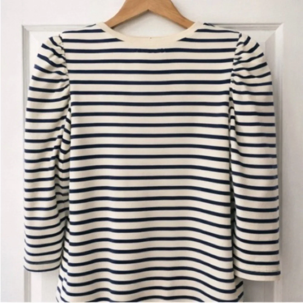 Pomander Place Navy Striped Vesty Long Sleeve Crewneck - Picture 2 of 7